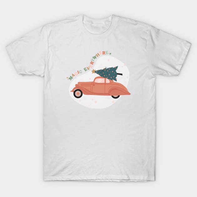 Magic Everywhere / Car with Christmas Tree T-Shirt by TheOptimist